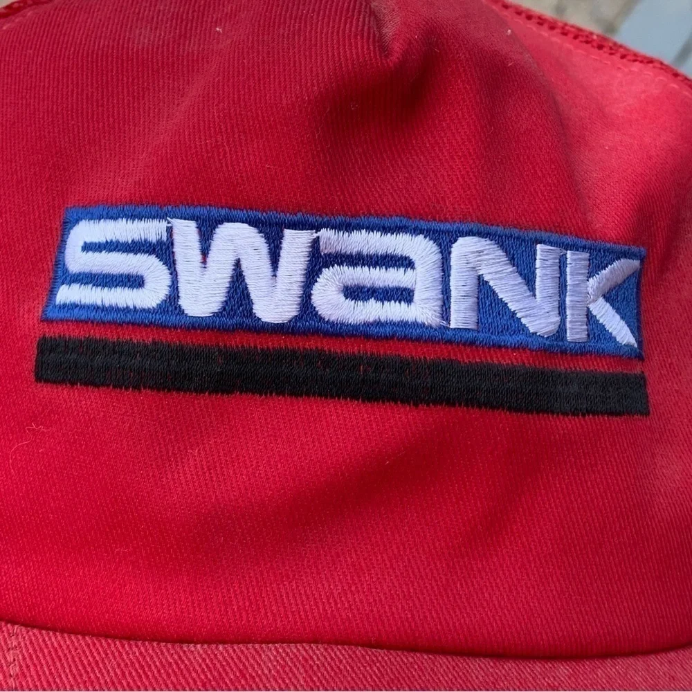 Vintage Embroidery Swank SnapBack Mesh Trucker Hat 80 90s Made in USA